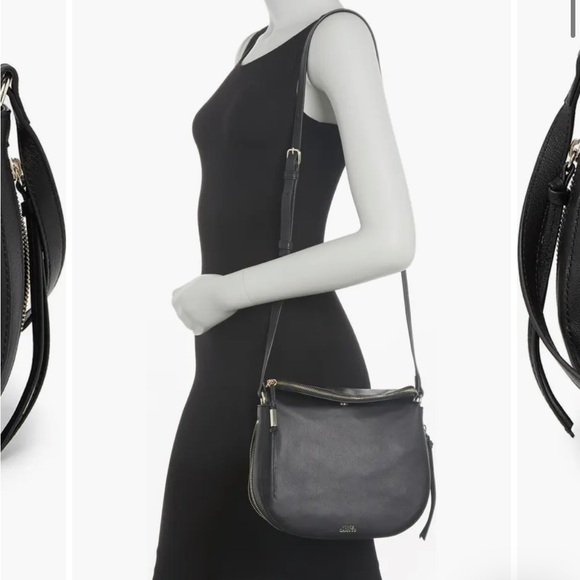 EUC Black Vince Camuto Kenzy Leather Crossbody Bag w/dust bag & card - Picture 2 of 16